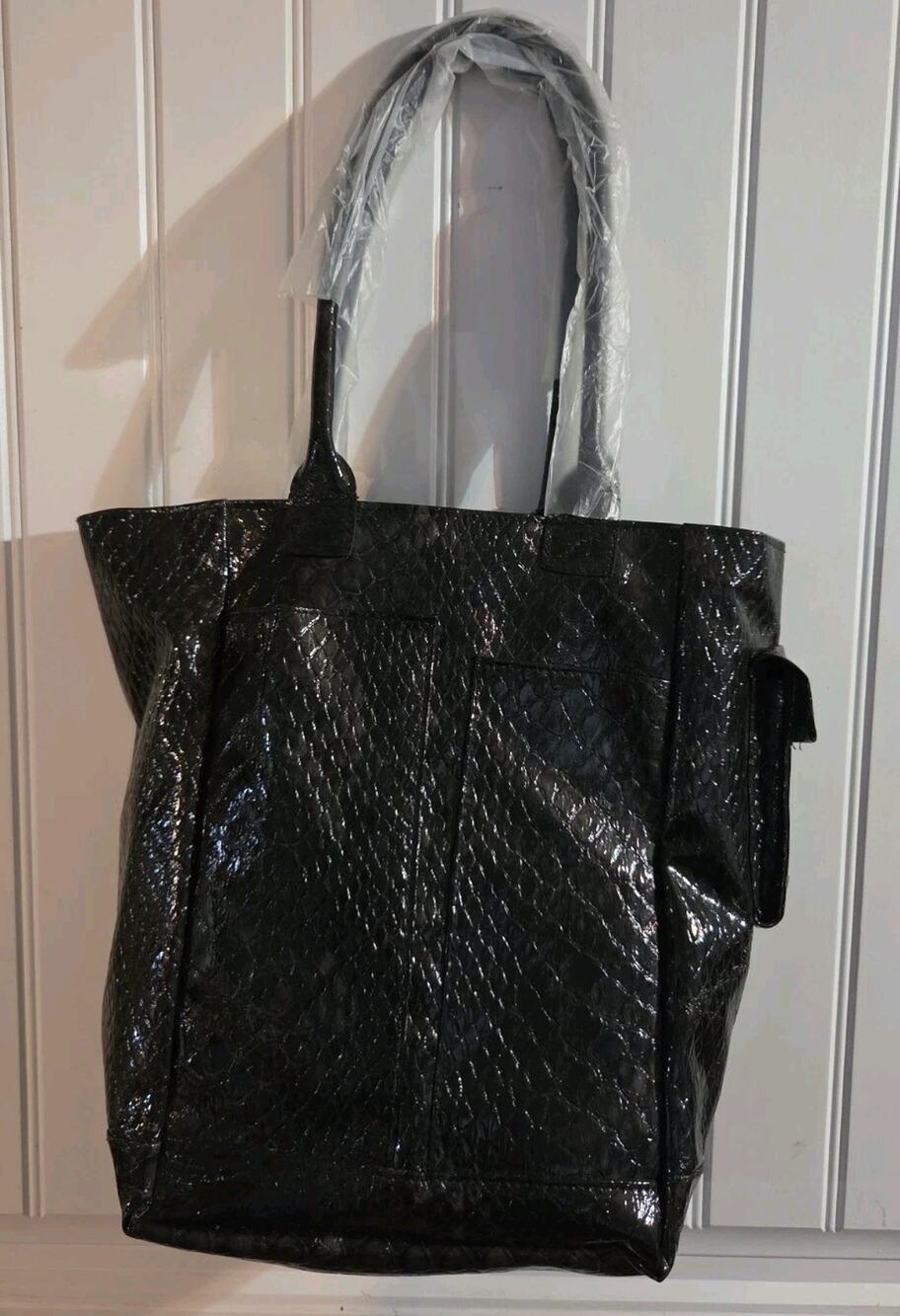 Buxton Tote Bag Black Croc Print Purse handbag Large New W/accessories